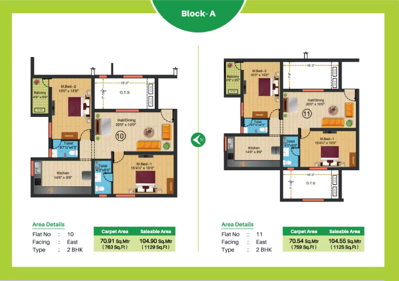 Sree Daksha Olivia Apartments East facing floor plan view 1